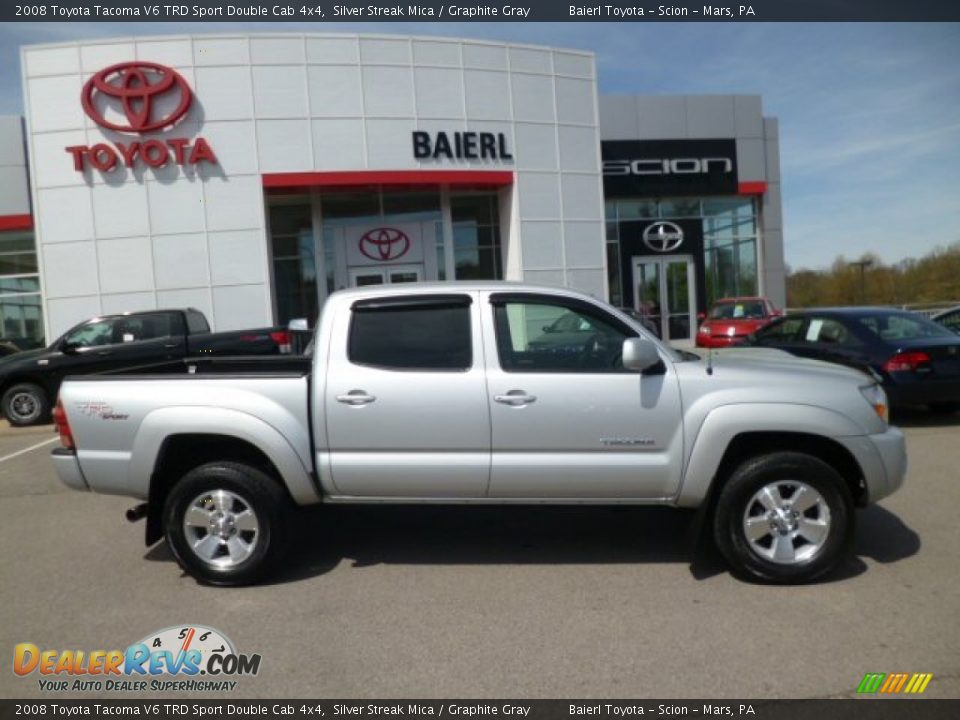 2008 Toyota Tacoma V6 TRD Sport Double Cab 4x4 Silver Streak Mica / Graphite Gray Photo #7