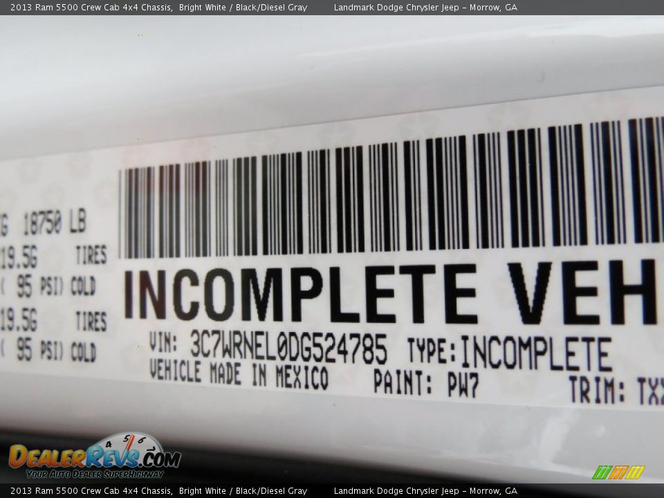 2013 Ram 5500 Crew Cab 4x4 Chassis Bright White / Black/Diesel Gray Photo #12