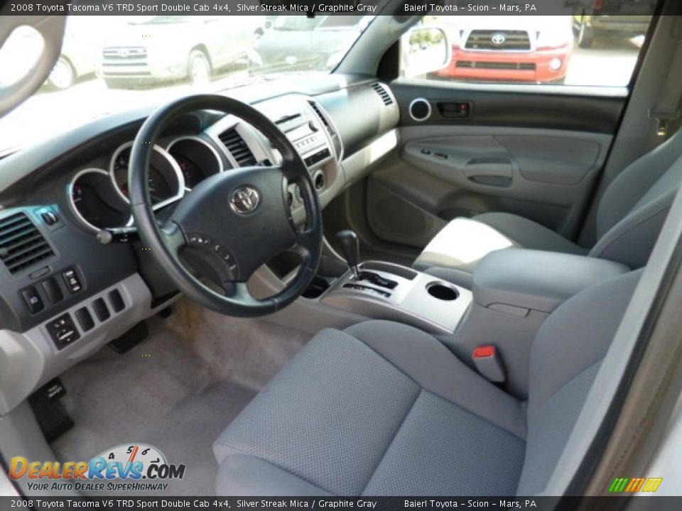 2008 Toyota Tacoma V6 TRD Sport Double Cab 4x4 Silver Streak Mica / Graphite Gray Photo #16