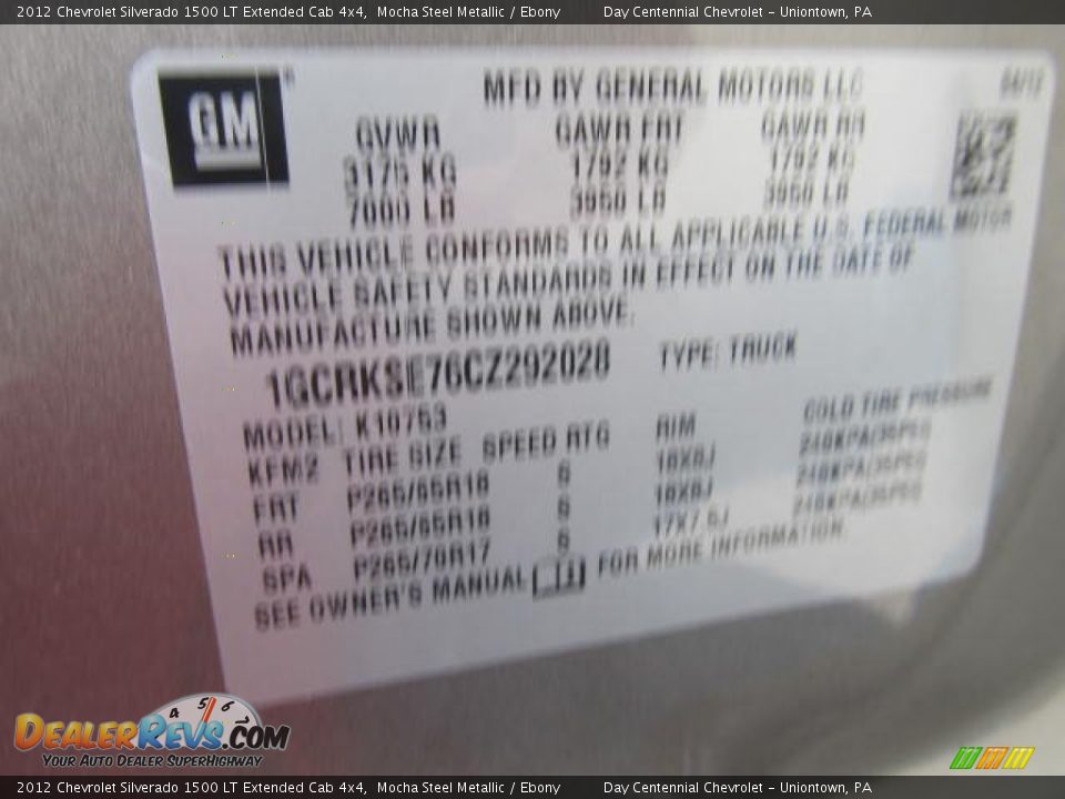 2012 Chevrolet Silverado 1500 LT Extended Cab 4x4 Mocha Steel Metallic / Ebony Photo #14