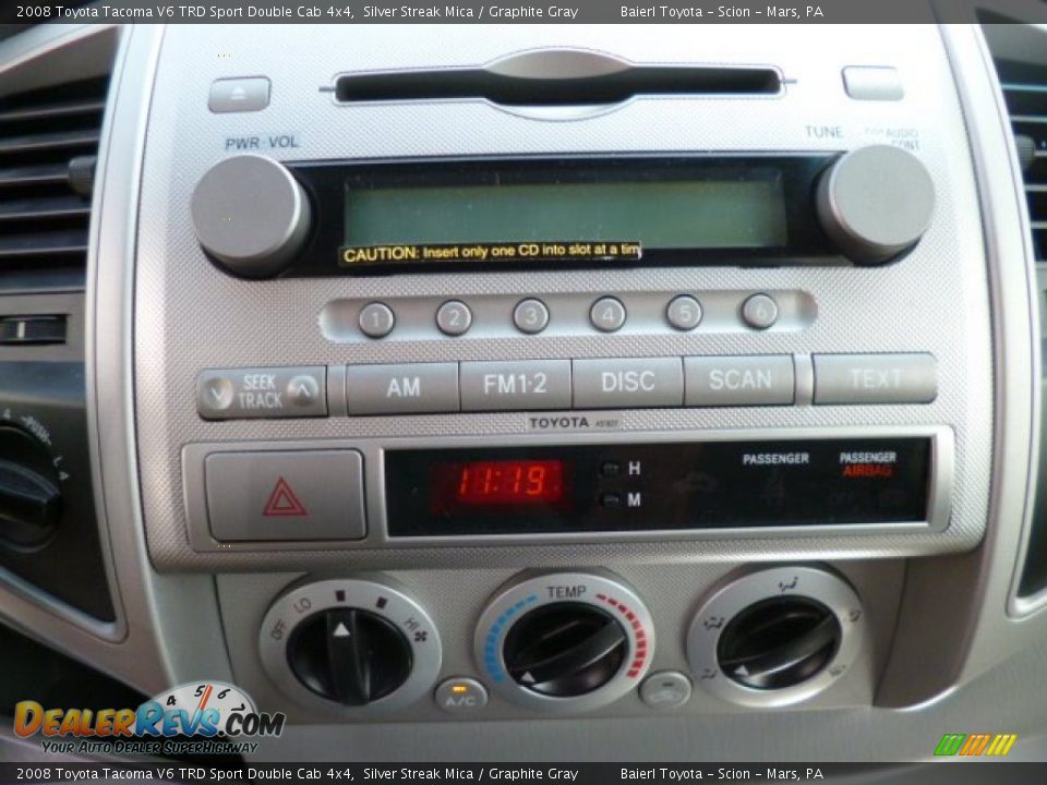 2008 Toyota Tacoma V6 TRD Sport Double Cab 4x4 Silver Streak Mica / Graphite Gray Photo #19