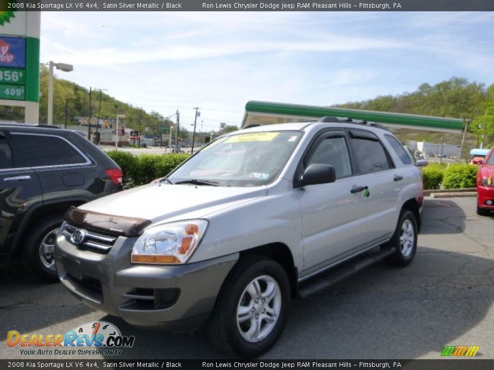 2008 Kia Sportage LX V6 4x4 Satin Silver Metallic / Black Photo #1
