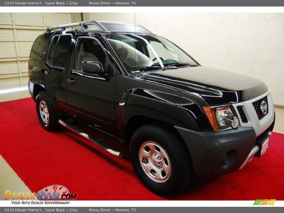 2010 Nissan Xterra X Super Black / Gray Photo #1