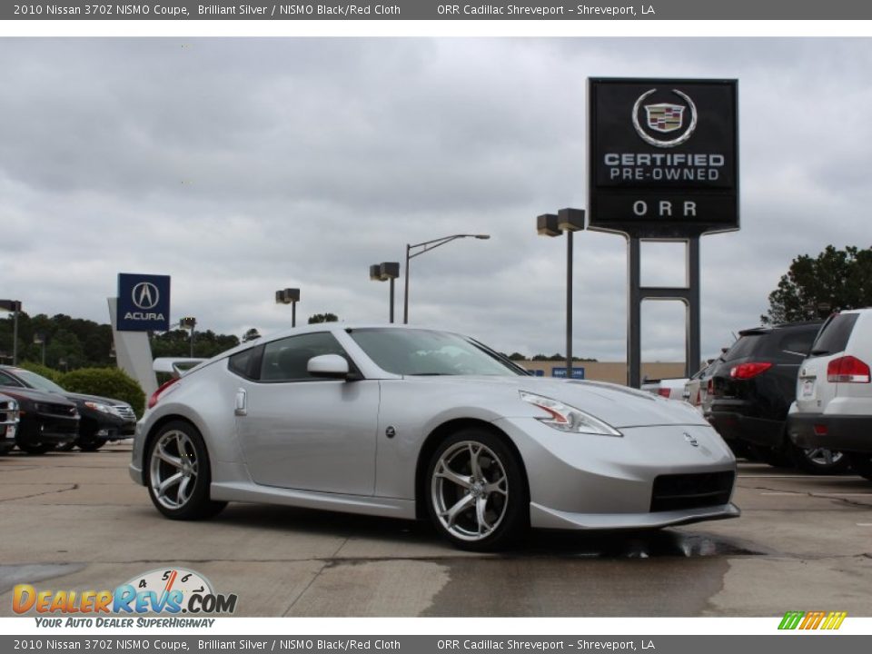 2010 Nissan 370Z NISMO Coupe Brilliant Silver / NISMO Black/Red Cloth Photo #1