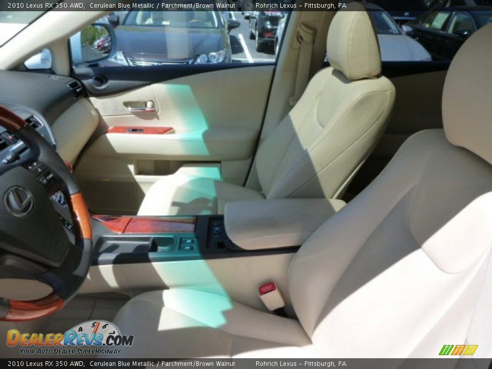 2010 Lexus RX 350 AWD Cerulean Blue Metallic / Parchment/Brown Walnut Photo #4