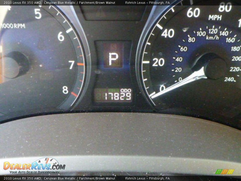 2010 Lexus RX 350 AWD Cerulean Blue Metallic / Parchment/Brown Walnut Photo #8