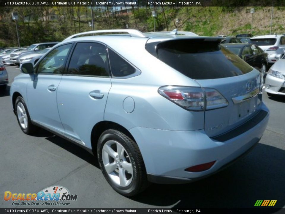 2010 Lexus RX 350 AWD Cerulean Blue Metallic / Parchment/Brown Walnut Photo #9
