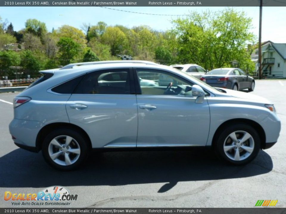2010 Lexus RX 350 AWD Cerulean Blue Metallic / Parchment/Brown Walnut Photo #12