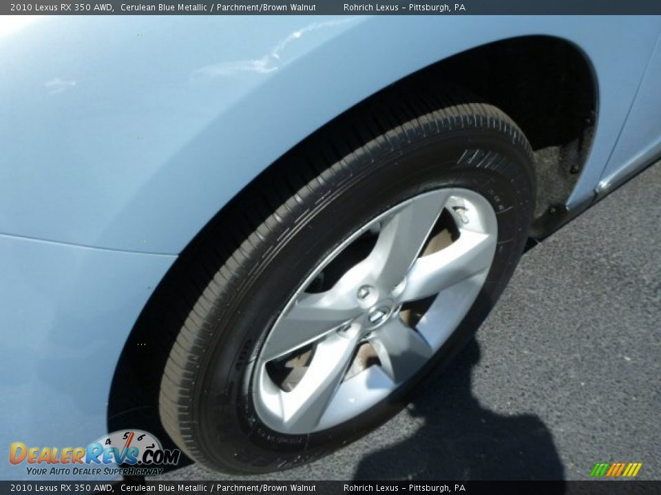2010 Lexus RX 350 AWD Cerulean Blue Metallic / Parchment/Brown Walnut Photo #14