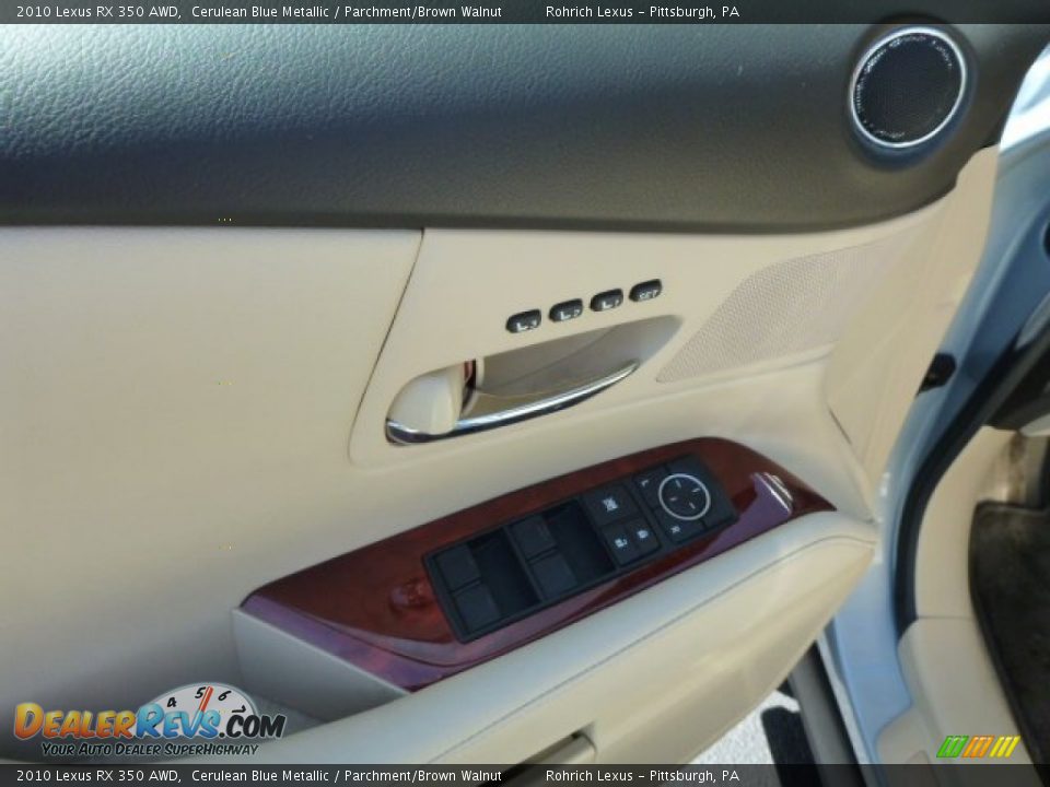 2010 Lexus RX 350 AWD Cerulean Blue Metallic / Parchment/Brown Walnut Photo #16