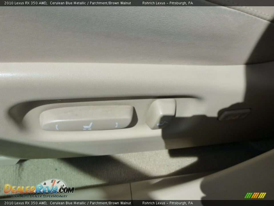 2010 Lexus RX 350 AWD Cerulean Blue Metallic / Parchment/Brown Walnut Photo #17