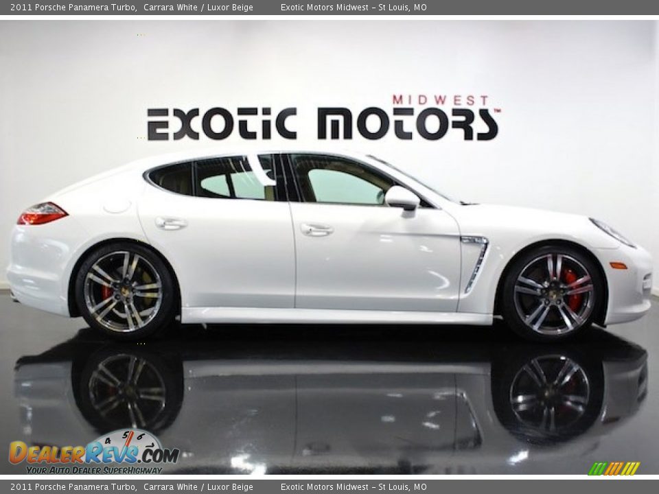 2011 Porsche Panamera Turbo Carrara White / Luxor Beige Photo #2