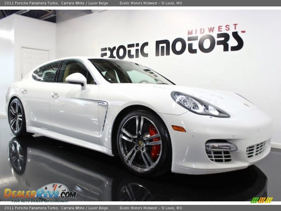 2011 Porsche Panamera Turbo Carrara White / Luxor Beige Photo #3