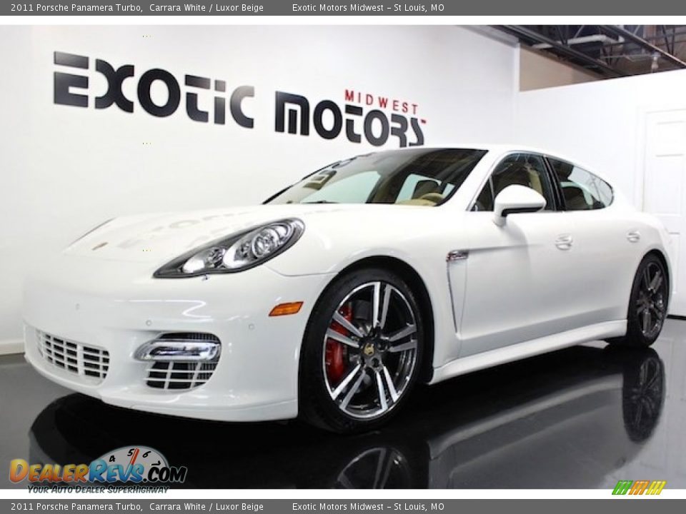 2011 Porsche Panamera Turbo Carrara White / Luxor Beige Photo #4