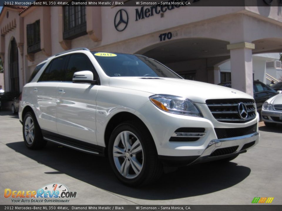 2012 Mercedes-Benz ML 350 4Matic Diamond White Metallic / Black Photo #1