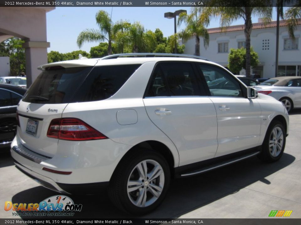 2012 Mercedes-Benz ML 350 4Matic Diamond White Metallic / Black Photo #2