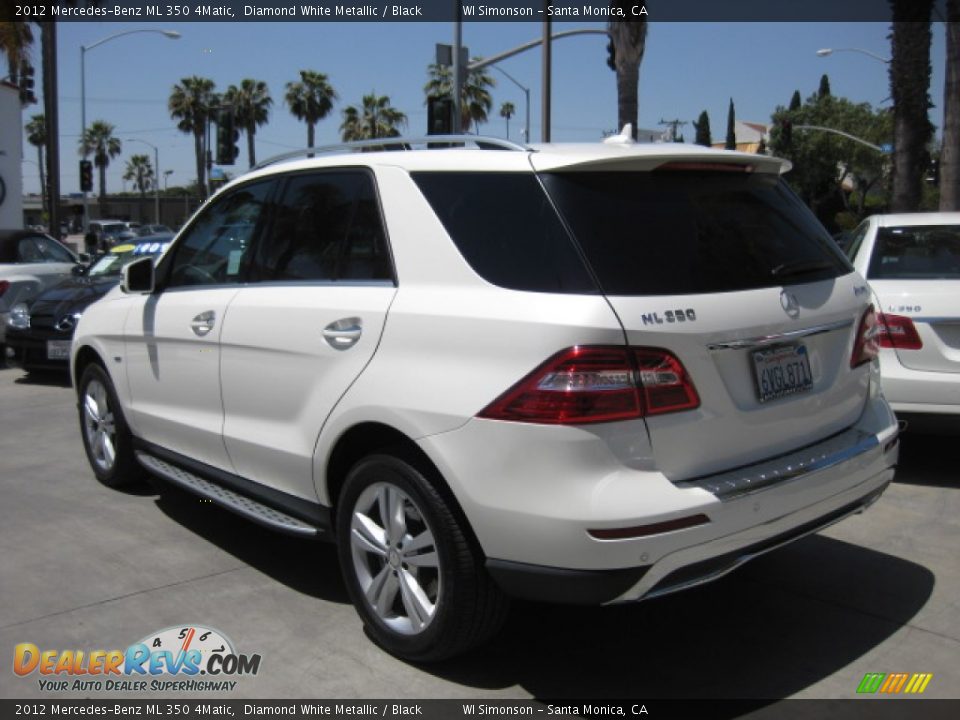 2012 Mercedes-Benz ML 350 4Matic Diamond White Metallic / Black Photo #4