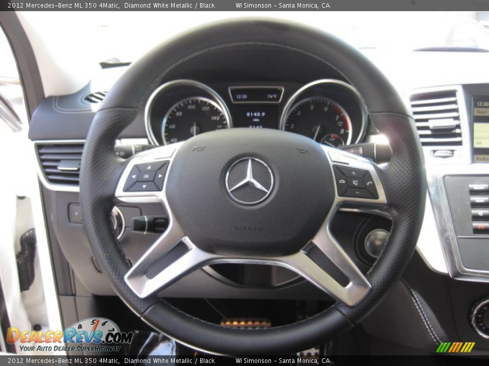 2012 Mercedes-Benz ML 350 4Matic Diamond White Metallic / Black Photo #12