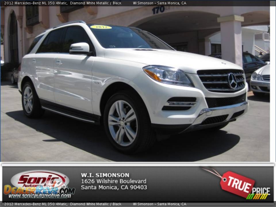 2012 Mercedes-Benz ML 350 4Matic Diamond White Metallic / Black Photo #27