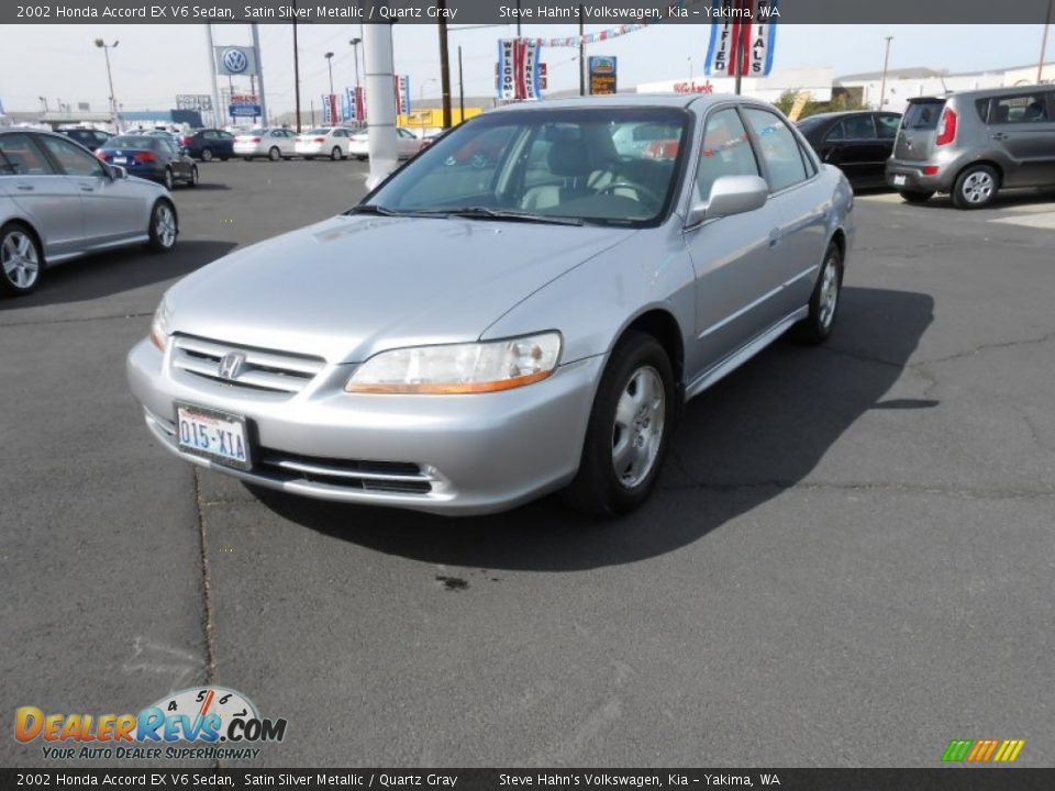 2002 Honda Accord EX V6 Sedan Satin Silver Metallic / Quartz Gray Photo #1