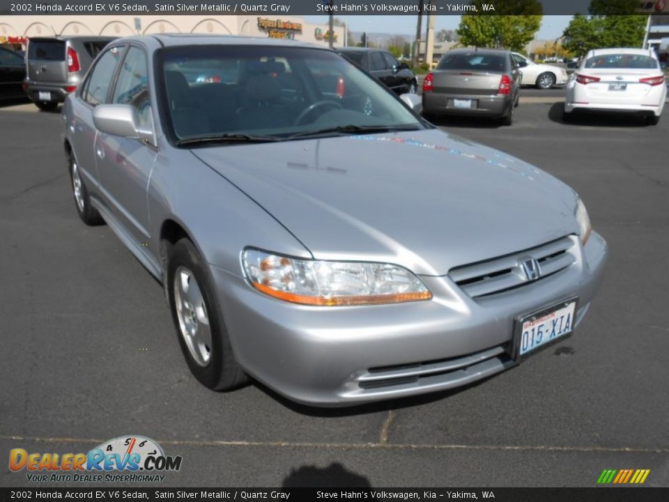 2002 Honda Accord EX V6 Sedan Satin Silver Metallic / Quartz Gray Photo #2