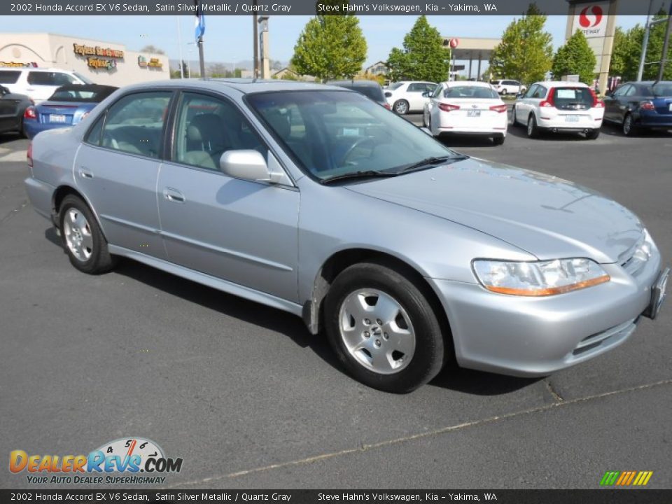 2002 Honda Accord EX V6 Sedan Satin Silver Metallic / Quartz Gray Photo #3