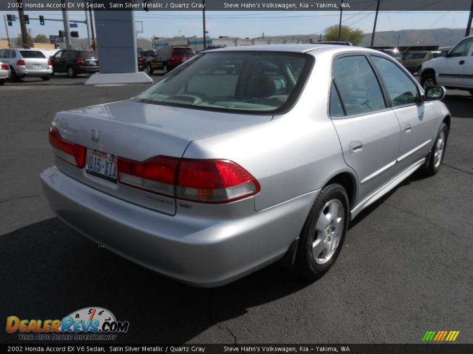 2002 Honda Accord EX V6 Sedan Satin Silver Metallic / Quartz Gray Photo #5