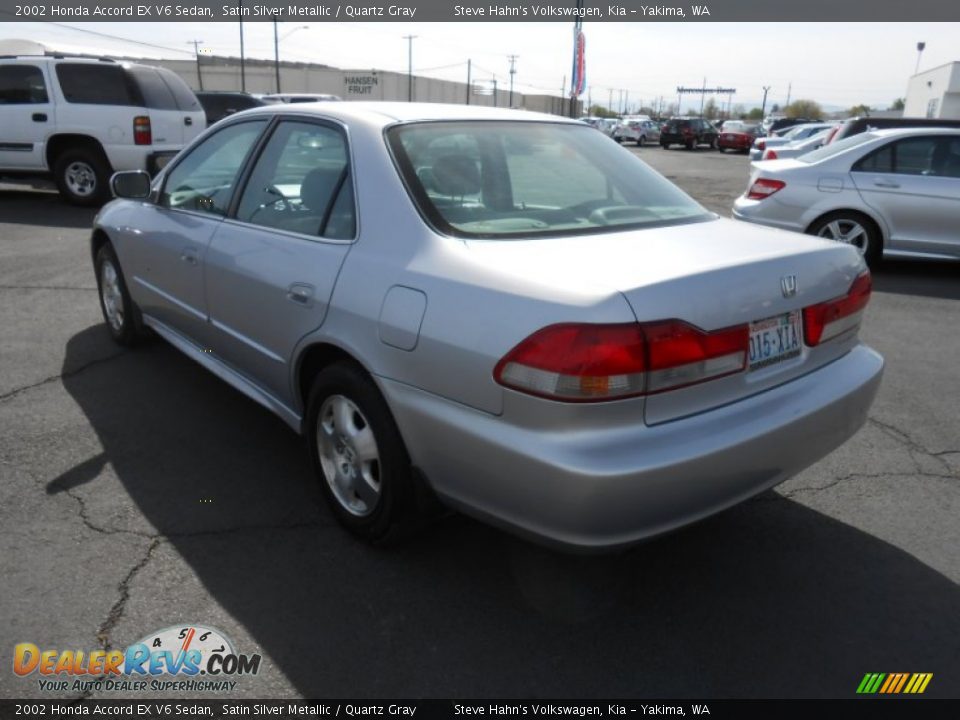 2002 Honda Accord EX V6 Sedan Satin Silver Metallic / Quartz Gray Photo #6