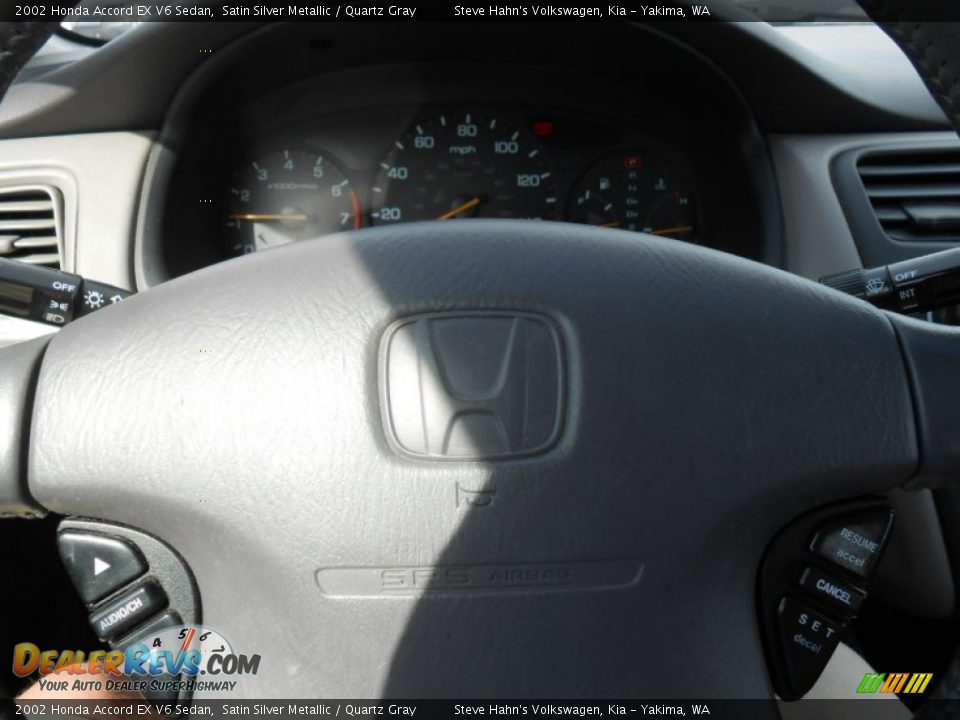 2002 Honda Accord EX V6 Sedan Satin Silver Metallic / Quartz Gray Photo #10
