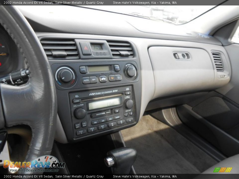 2002 Honda Accord EX V6 Sedan Satin Silver Metallic / Quartz Gray Photo #12