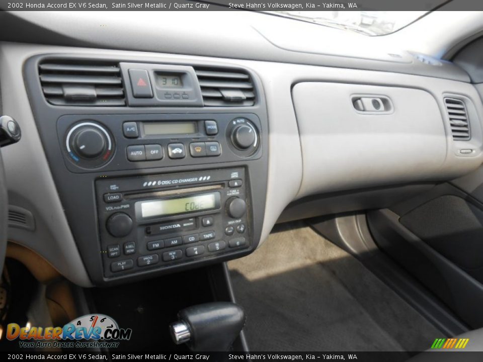 2002 Honda Accord EX V6 Sedan Satin Silver Metallic / Quartz Gray Photo #14