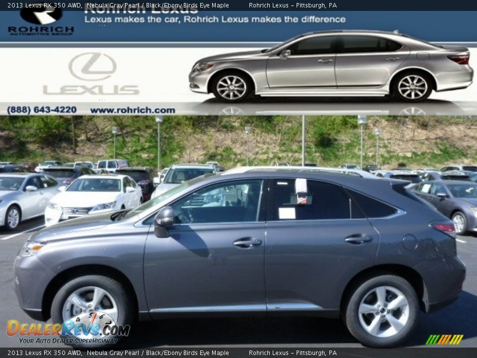 2013 Lexus RX 350 AWD Nebula Gray Pearl / Black/Ebony Birds Eye Maple Photo #1