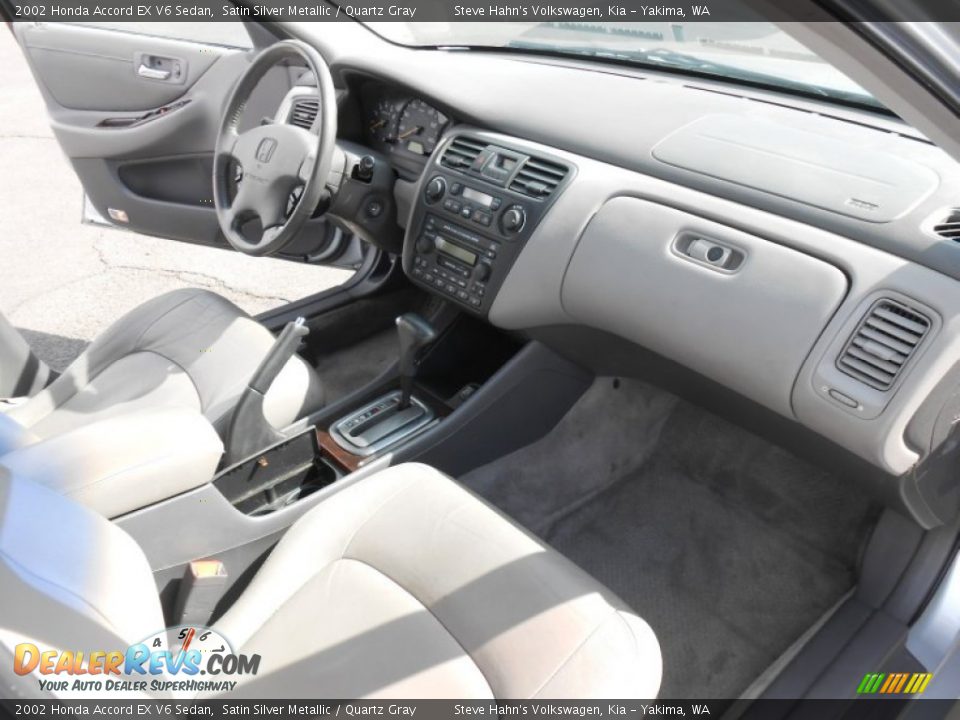 2002 Honda Accord EX V6 Sedan Satin Silver Metallic / Quartz Gray Photo #17