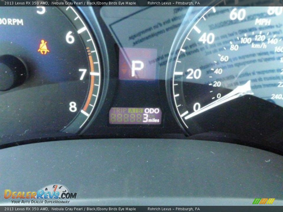 2013 Lexus RX 350 AWD Nebula Gray Pearl / Black/Ebony Birds Eye Maple Photo #19