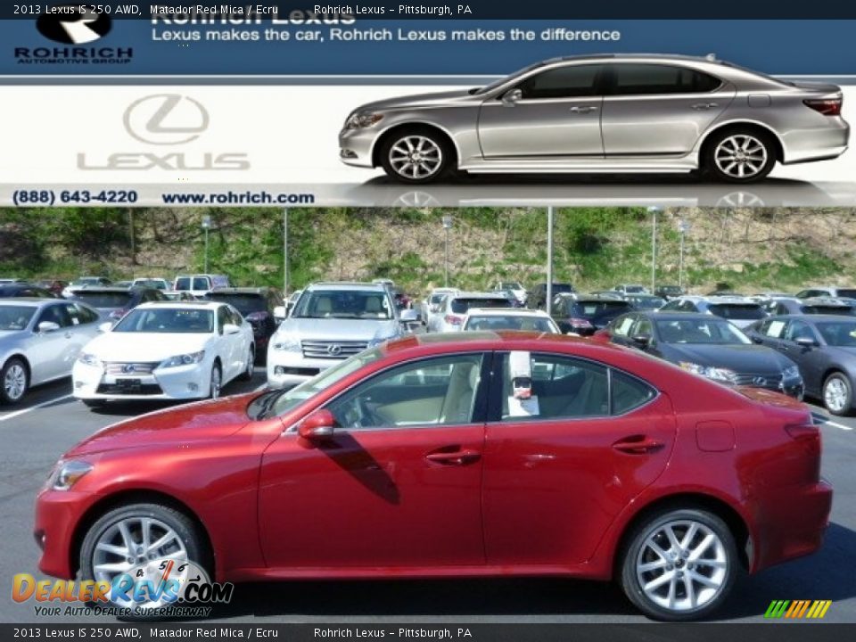 2013 Lexus IS 250 AWD Matador Red Mica / Ecru Photo #1
