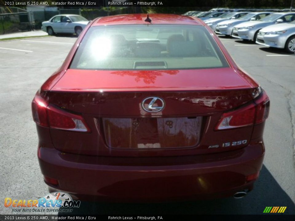 2013 Lexus IS 250 AWD Matador Red Mica / Ecru Photo #3