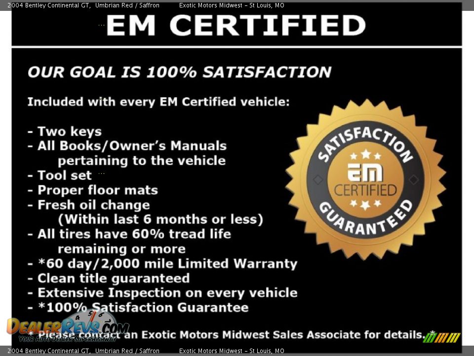 Dealer Info of 2004 Bentley Continental GT  Photo #17