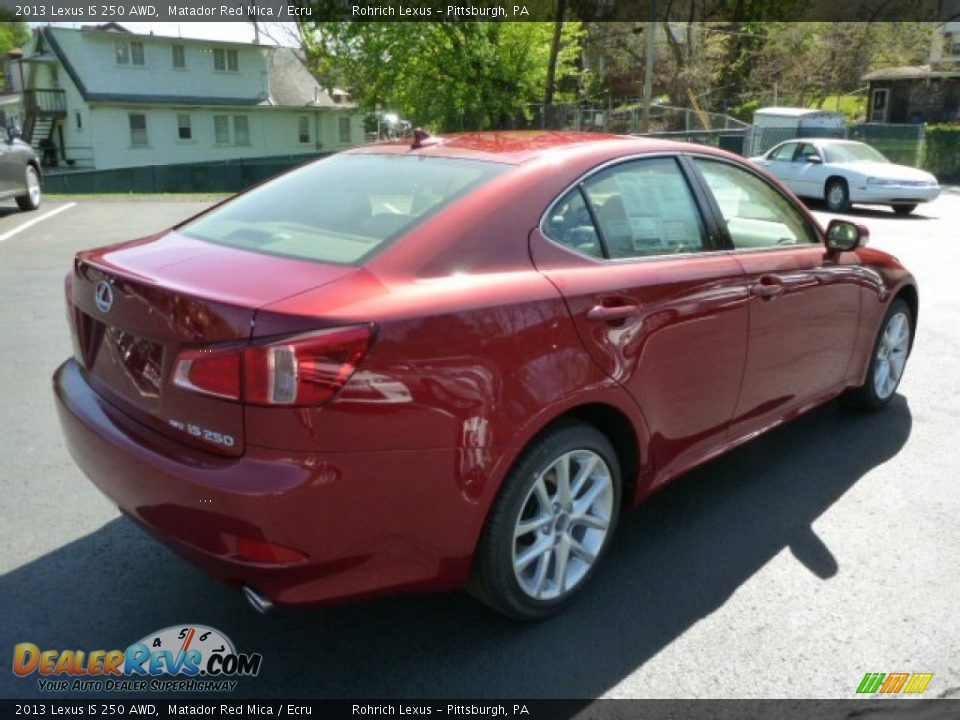 2013 Lexus IS 250 AWD Matador Red Mica / Ecru Photo #4