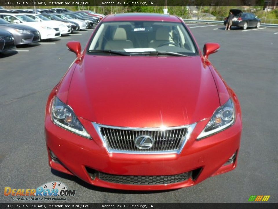 2013 Lexus IS 250 AWD Matador Red Mica / Ecru Photo #7