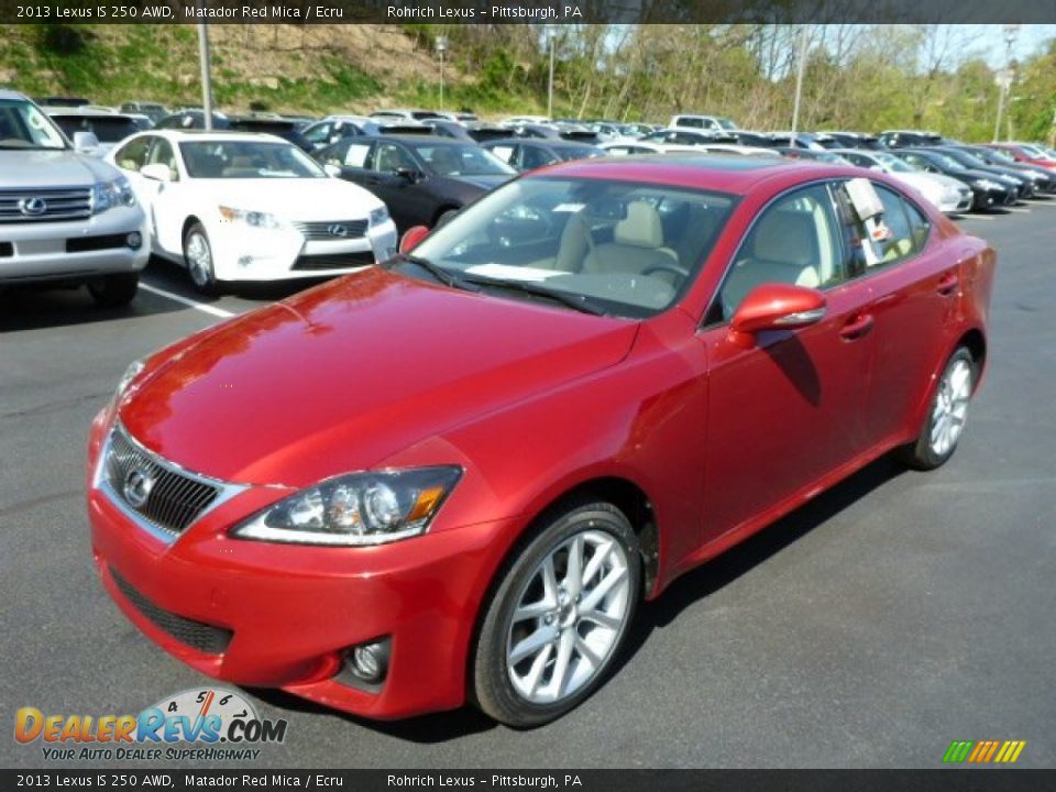 2013 Lexus IS 250 AWD Matador Red Mica / Ecru Photo #8