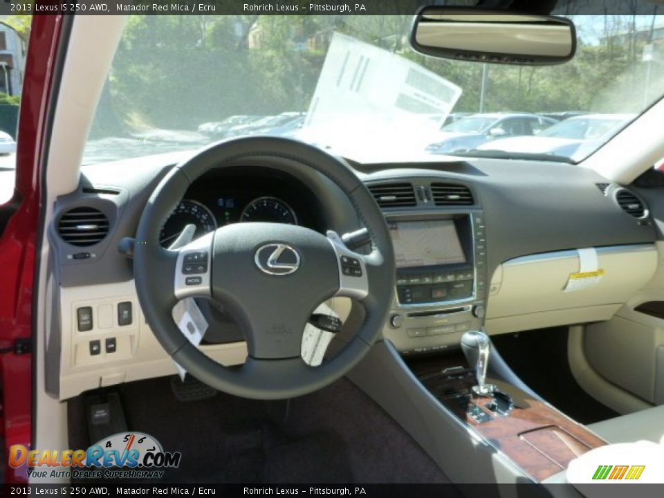 2013 Lexus IS 250 AWD Matador Red Mica / Ecru Photo #12