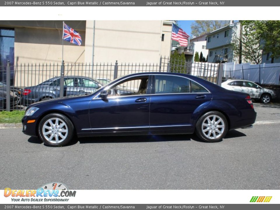 2007 Mercedes-Benz S 550 Sedan Capri Blue Metallic / Cashmere/Savanna Photo #3