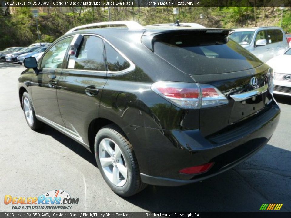 2013 Lexus RX 350 AWD Obsidian Black / Black/Ebony Birds Eye Maple Photo #2