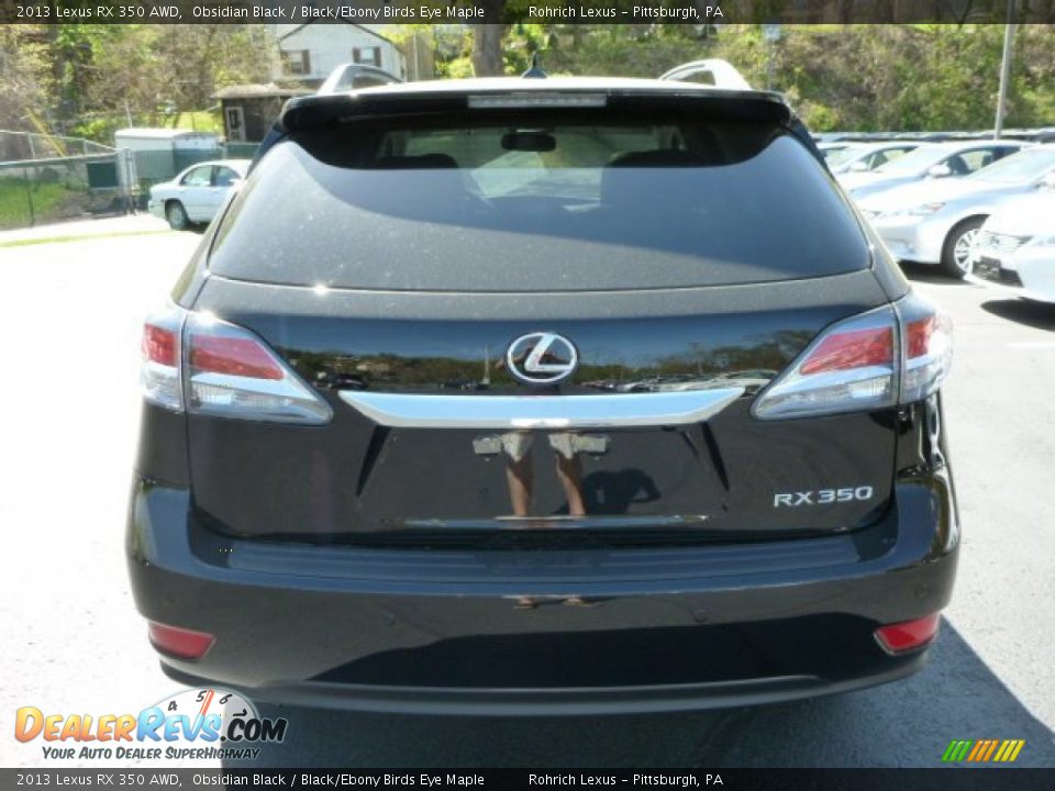 2013 Lexus RX 350 AWD Obsidian Black / Black/Ebony Birds Eye Maple Photo #3