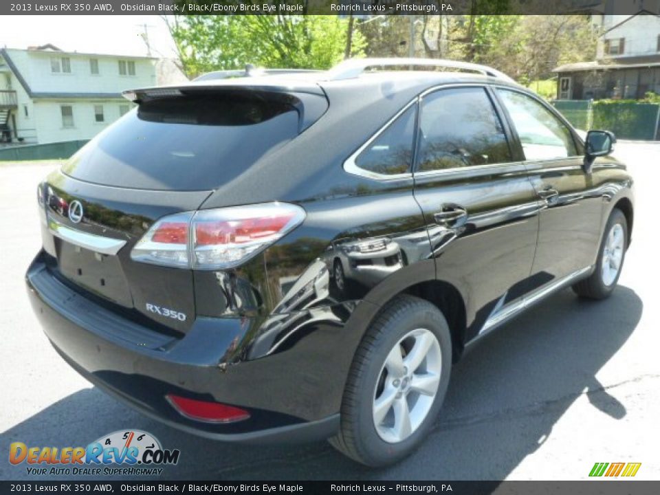 2013 Lexus RX 350 AWD Obsidian Black / Black/Ebony Birds Eye Maple Photo #4