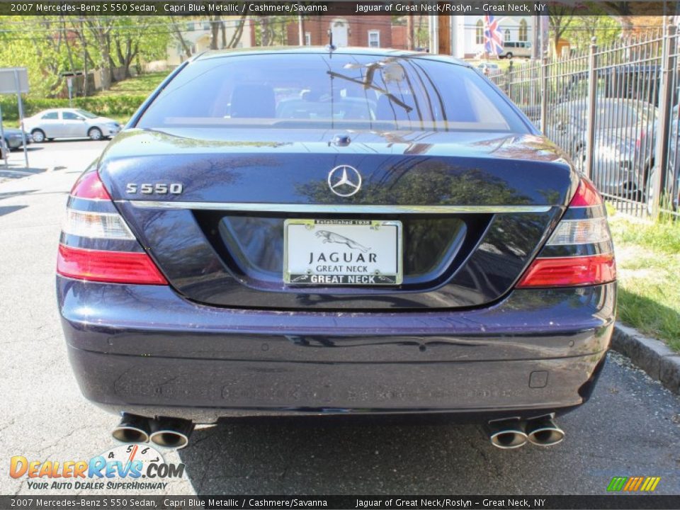2007 Mercedes-Benz S 550 Sedan Capri Blue Metallic / Cashmere/Savanna Photo #5