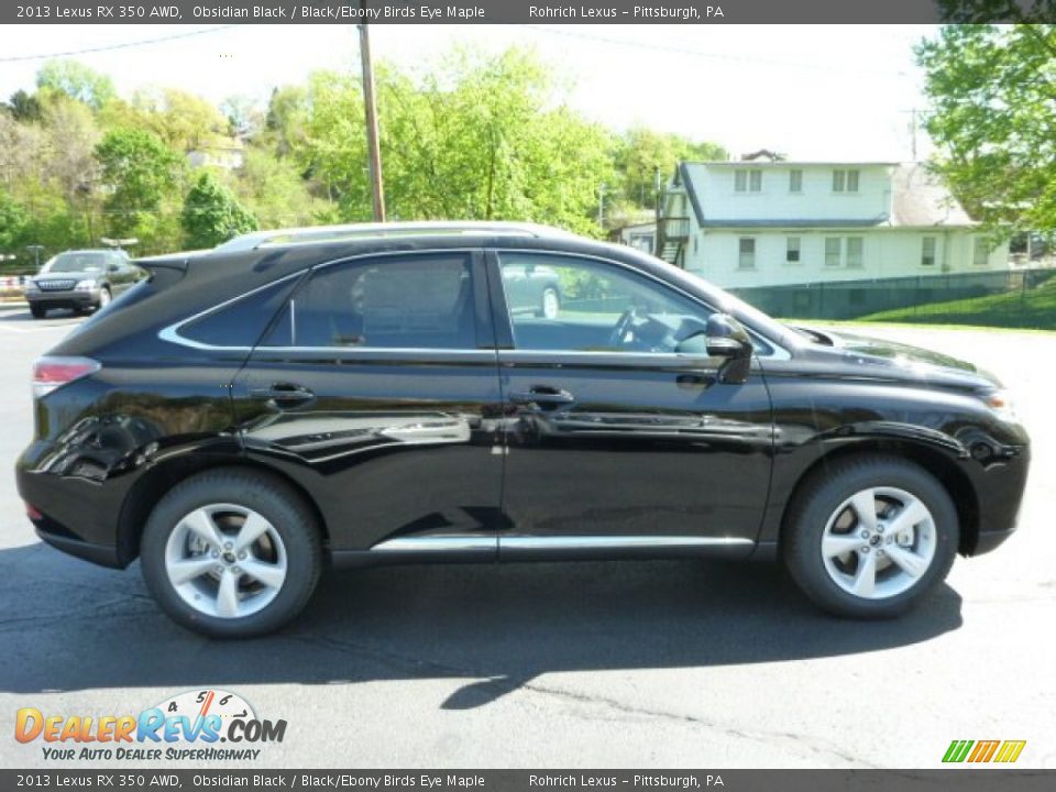 2013 Lexus RX 350 AWD Obsidian Black / Black/Ebony Birds Eye Maple Photo #5