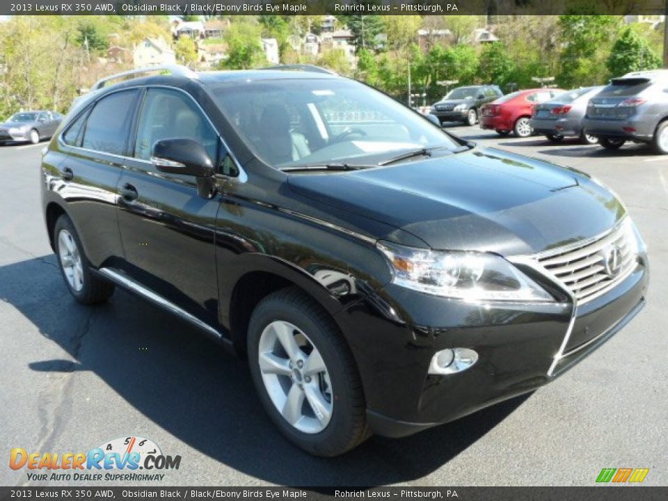 2013 Lexus RX 350 AWD Obsidian Black / Black/Ebony Birds Eye Maple Photo #6