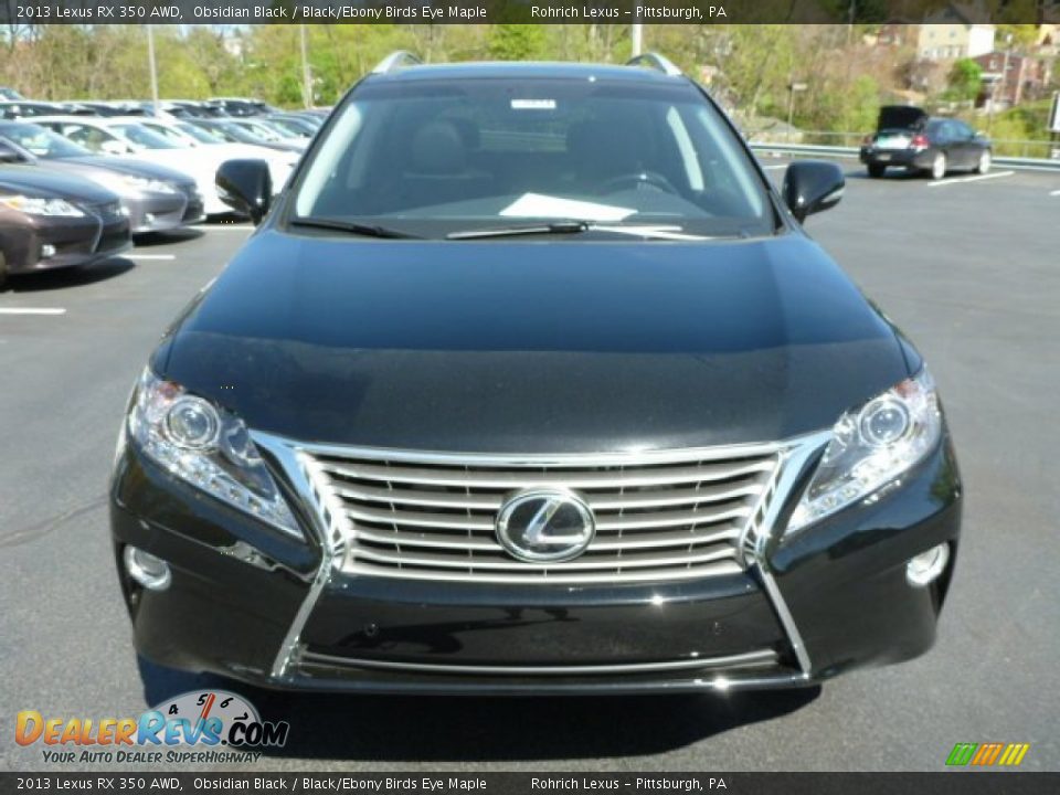 2013 Lexus RX 350 AWD Obsidian Black / Black/Ebony Birds Eye Maple Photo #7