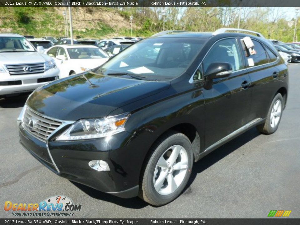 2013 Lexus RX 350 AWD Obsidian Black / Black/Ebony Birds Eye Maple Photo #8
